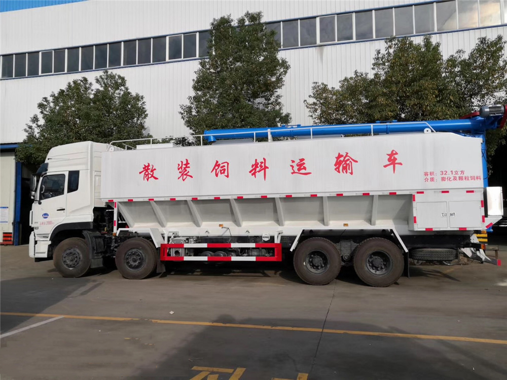 Vehículo de transporte de alimentación en polvo Dongfeng Tianlong delantera-cuatro trasera-ocho [40 cúbicos]
