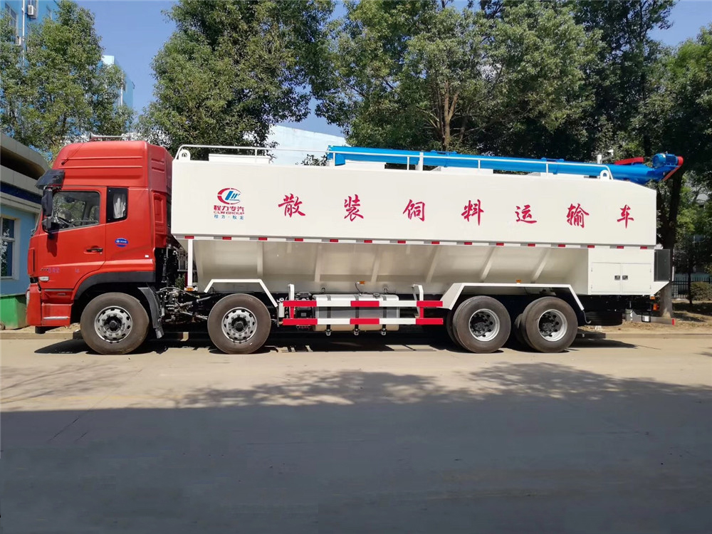 Vehículo de transporte de alimentación en polvo Dongfeng Tianlong delantera-cuatro trasera-ocho [40 cúbicos]