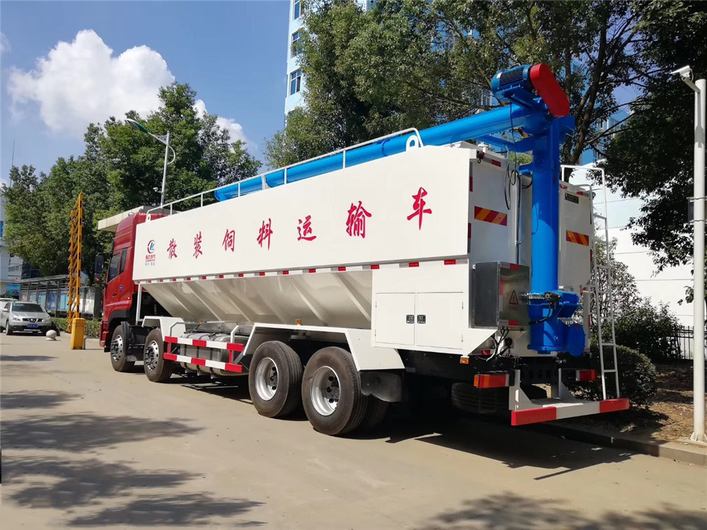 Vehículo de transporte de alimentación en polvo Dongfeng Tianlong delantera-cuatro trasera-ocho [40 cúbicos]