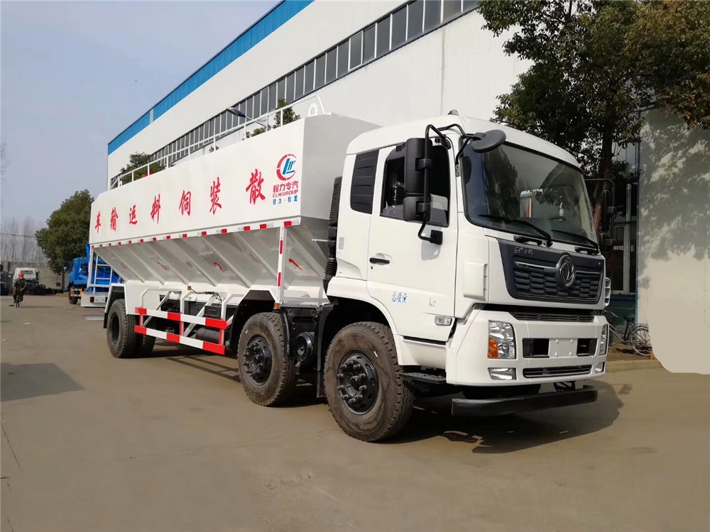 Vehículo de transporte de alimentación en polvo Dongfeng Tianjin Pequeño Tres-Ejes [30 metros cúbicos]