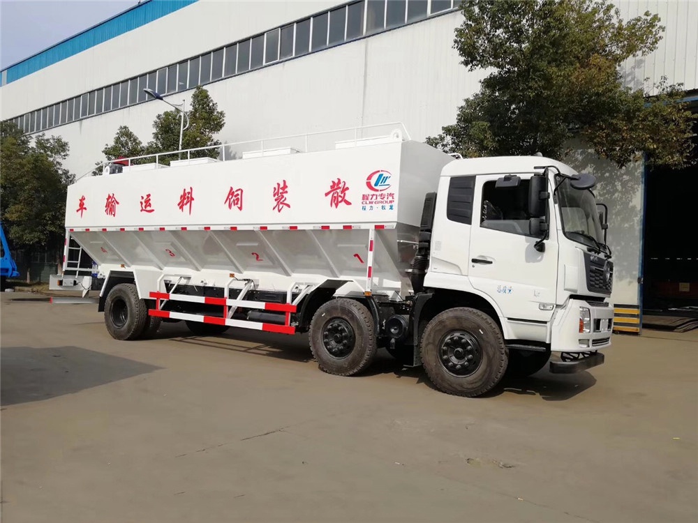 Vehículo de transporte de alimentación en polvo Dongfeng Tianjin Pequeño Tres-Ejes [30 metros cúbicos]