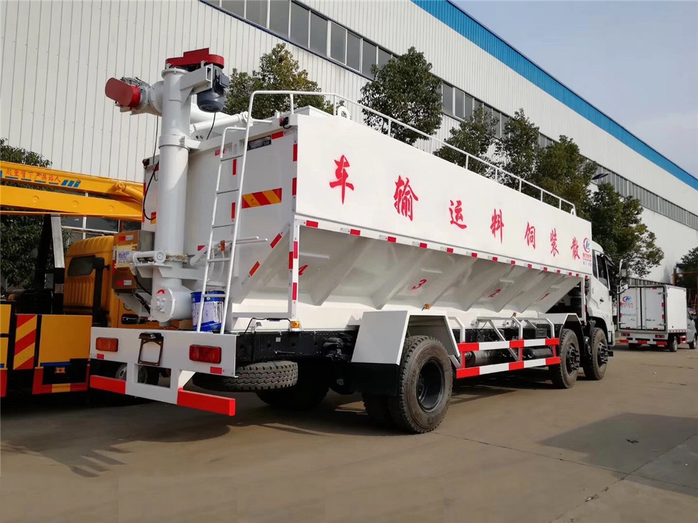 Vehículo de transporte de alimentación en polvo Dongfeng Tianjin Pequeño Tres-Ejes [30 metros cúbicos]