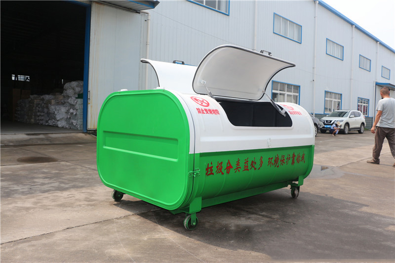 Contenedor de basura móvil de tres partes