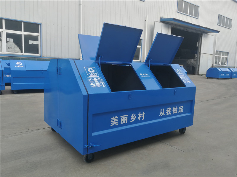 Contenedor de basura móvil de tres partes