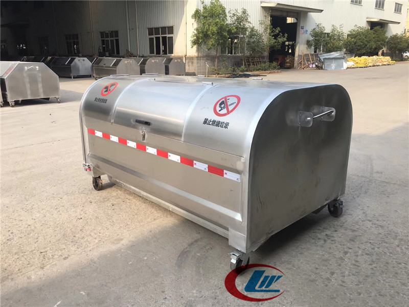 Contenedor de basura móvil de tres partes