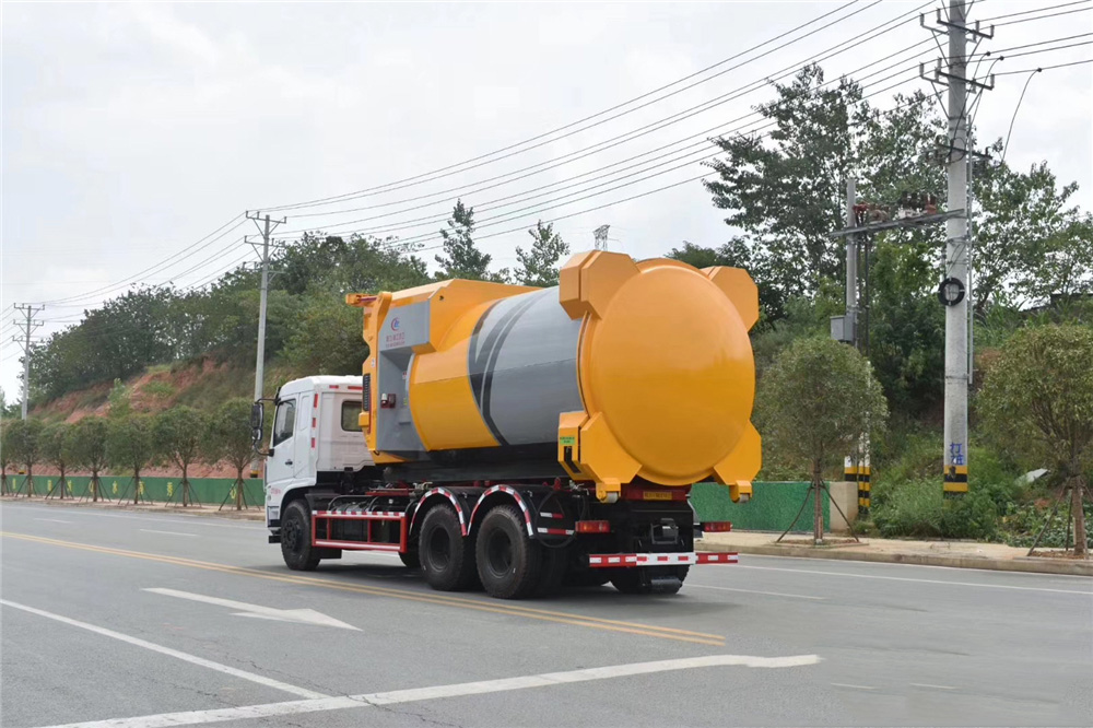 【18 modelos】 Camión compactador de basura Dongfeng con eje trasero doble de telescopio montado en la parte inferior