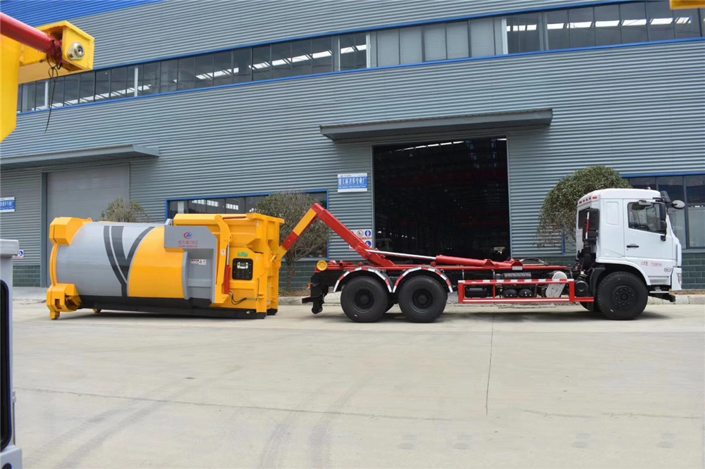【18 modelos】 Camión compactador de basura Dongfeng con eje trasero doble de telescopio montado en la parte inferior