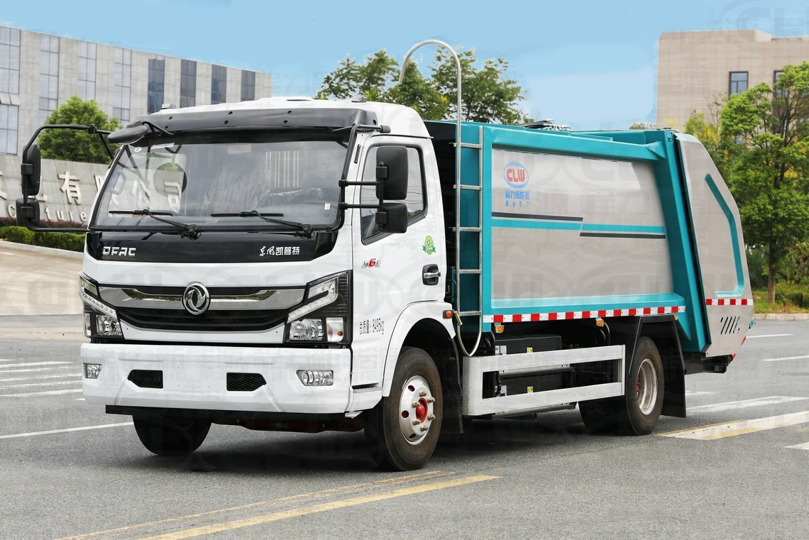 Camión de basura de 5 toneladas Dongfeng Kapte eléctricamente impulsado comprimido