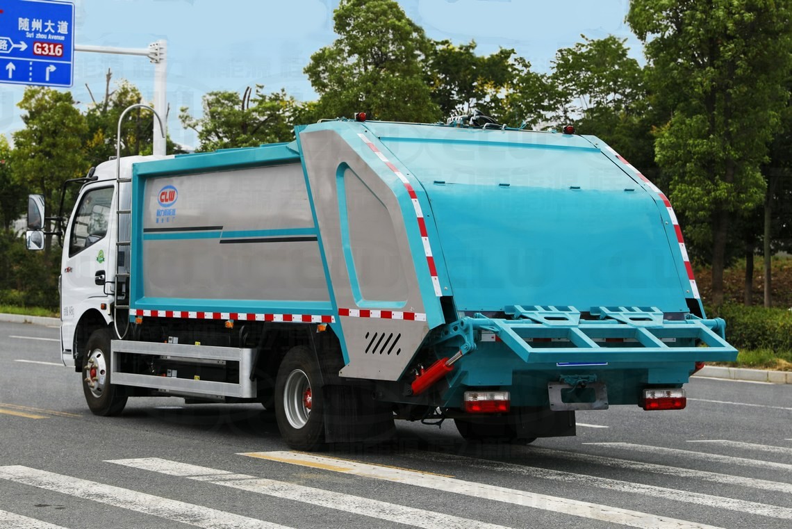 Camión de basura de 5 toneladas Dongfeng Kapte eléctricamente impulsado comprimido