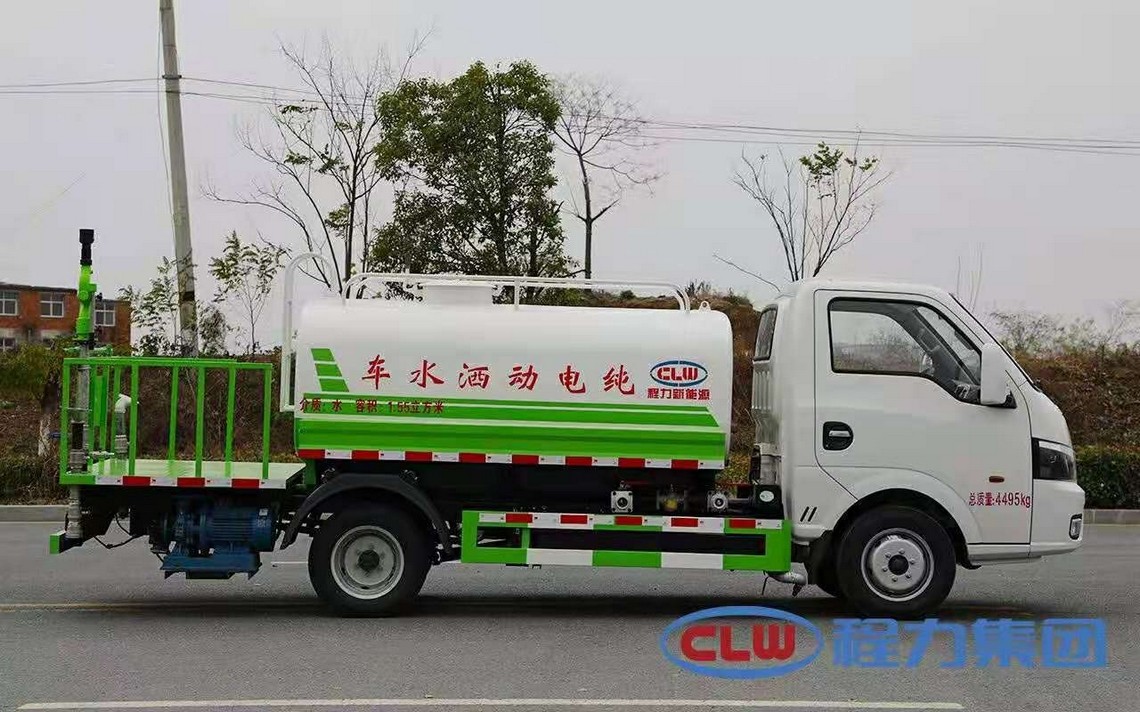 Dongfeng Huashen camión de tanque de agua todo eléctrico de 3 ruedas
