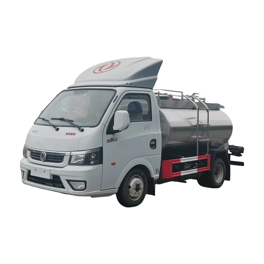 Camión de leche Dongfeng 4x2 Pequeño 3000 Litros Acero Inoxidable Camión de leche Manual de transmisión Camión de leche fresco de transporte