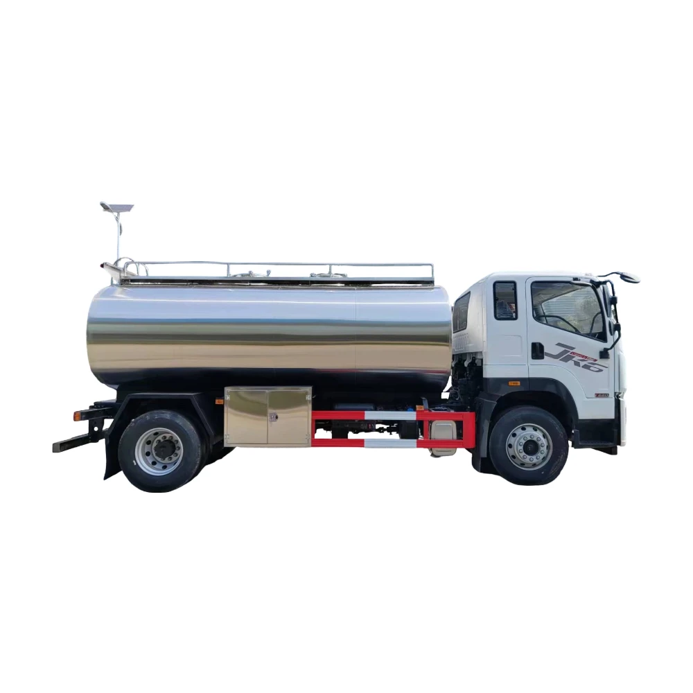 Camión cisterna de leche de acero inoxidable personalizado de FAW, combustible diésel, transmisión manual, nuevo estado, baja emisión, entrega de vehículos