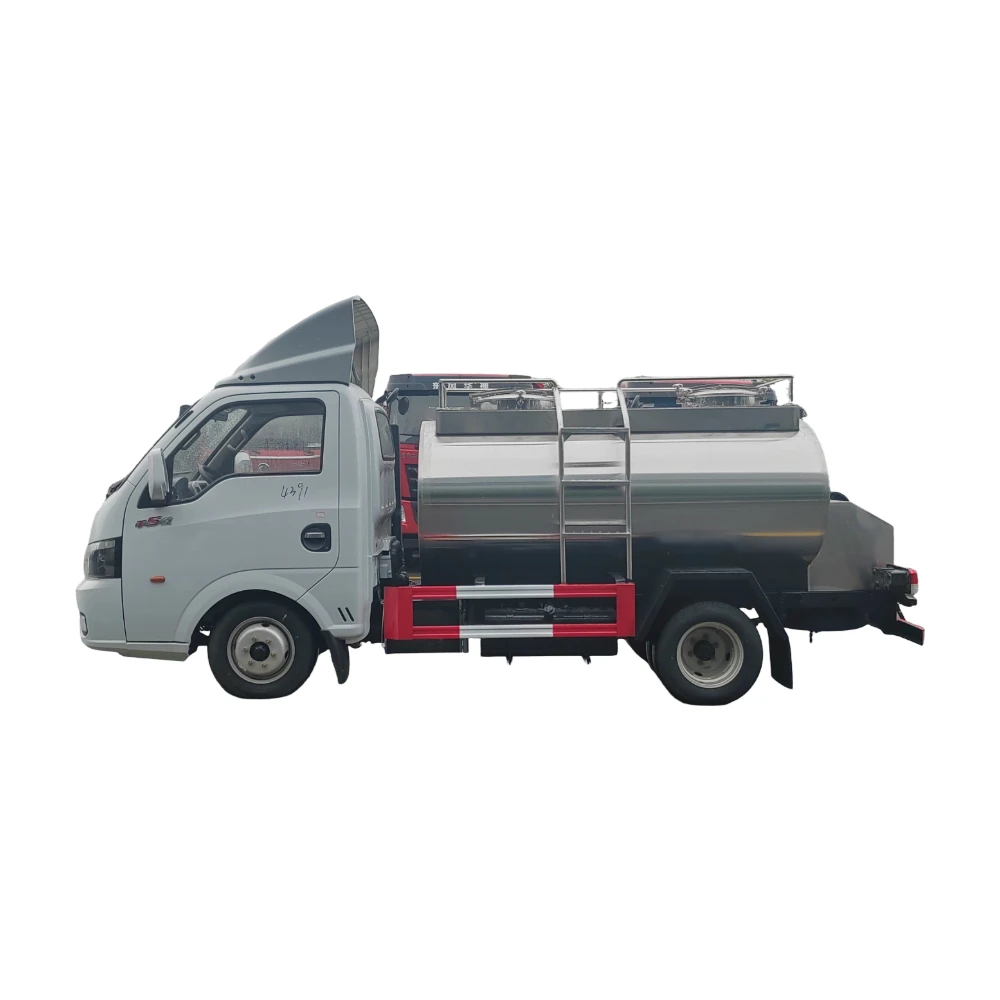 Camión de leche Dongfeng 4x2 Pequeño 3000 Litros Acero Inoxidable Camión de leche Manual de transmisión Camión de leche fresco de transporte