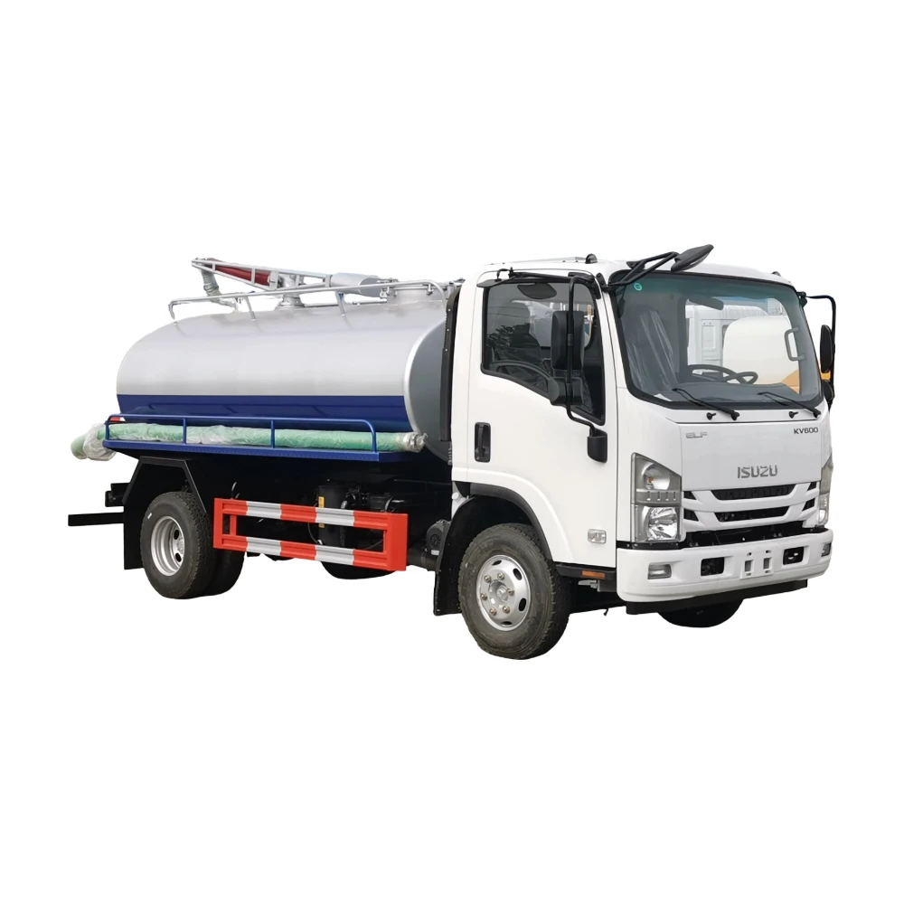 Camión de succión de aguas residuales fecales Isuzu ELF 700P 4x2 RHD 10000L Tanque con bomba de vacío de diésel manual JUROP italiana Export Chasis
