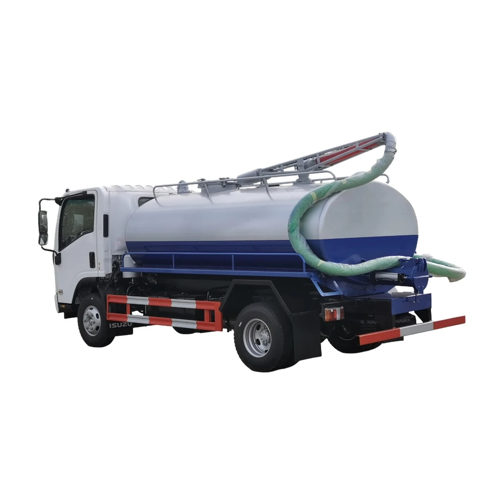 Camión de succión de aguas residuales fecales Isuzu ELF 700P 4x2 RHD 10000L Tanque con bomba de vacío de diésel manual JUROP italiana Export Chasis