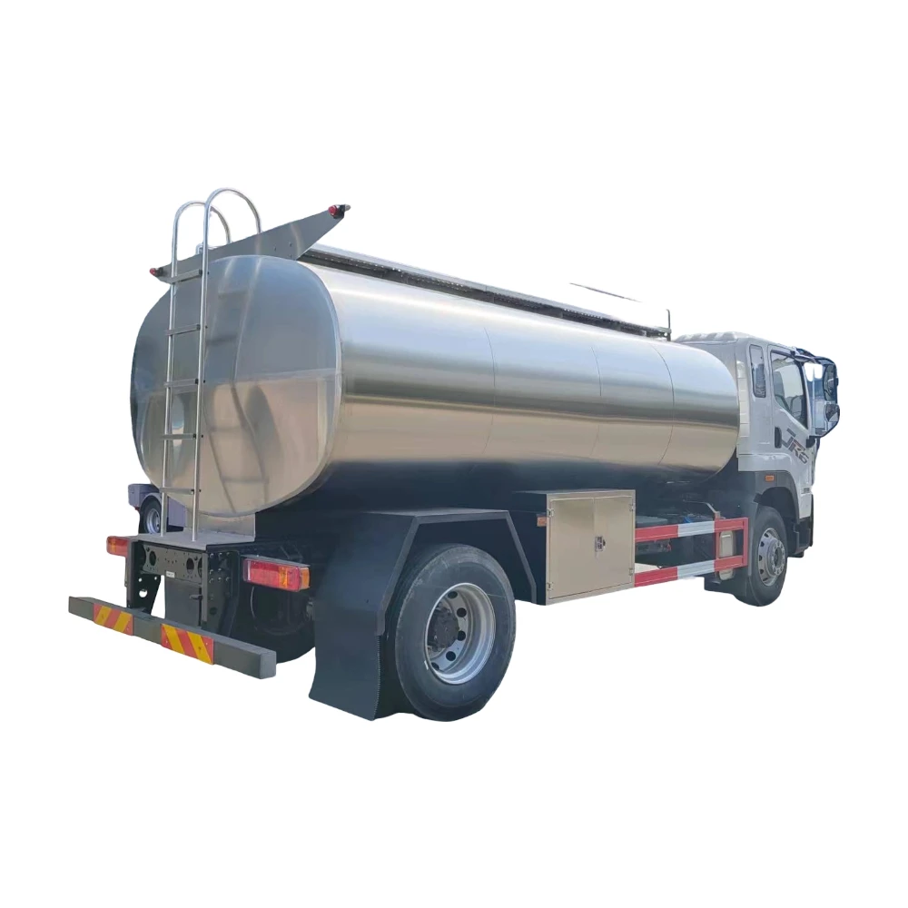Camión cisterna de leche de acero inoxidable personalizado de FAW, combustible diésel, transmisión manual, nuevo estado, baja emisión, entrega de vehículos