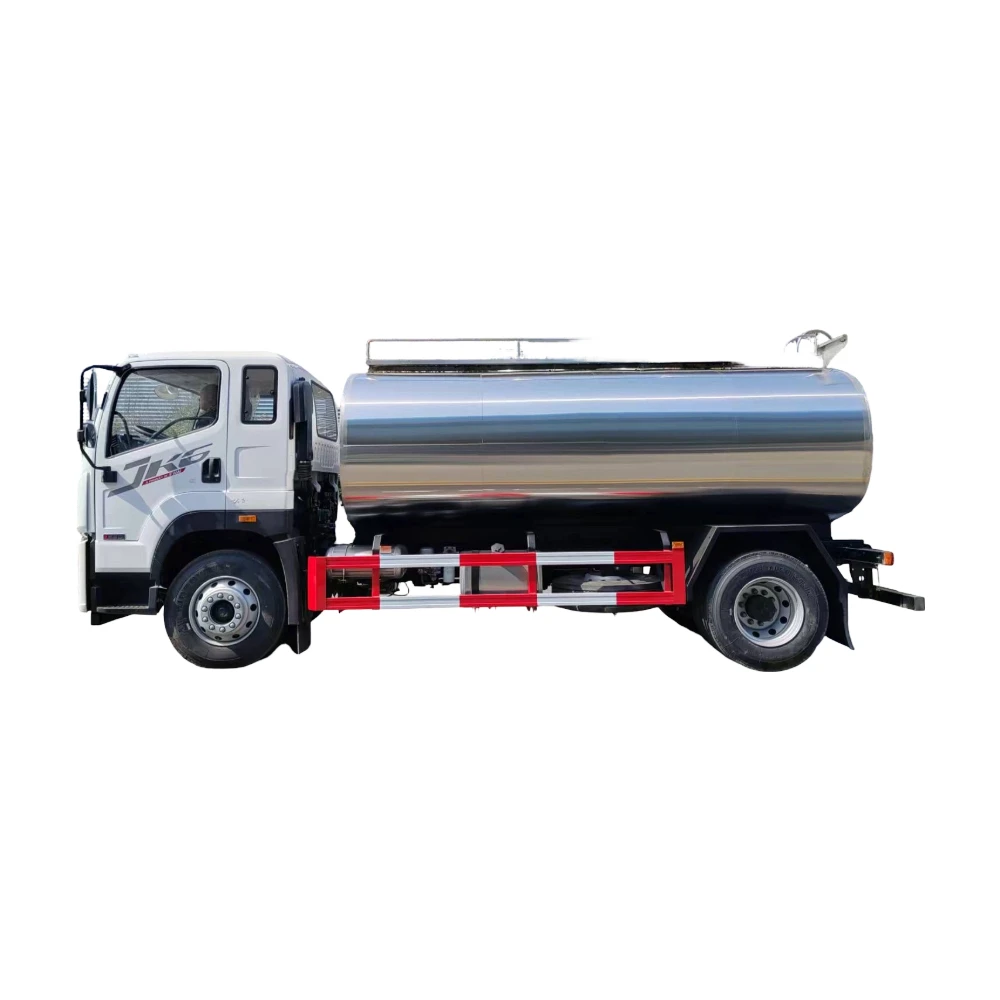 Camión cisterna de leche de acero inoxidable personalizado de FAW, combustible diésel, transmisión manual, nuevo estado, baja emisión, entrega de vehículos