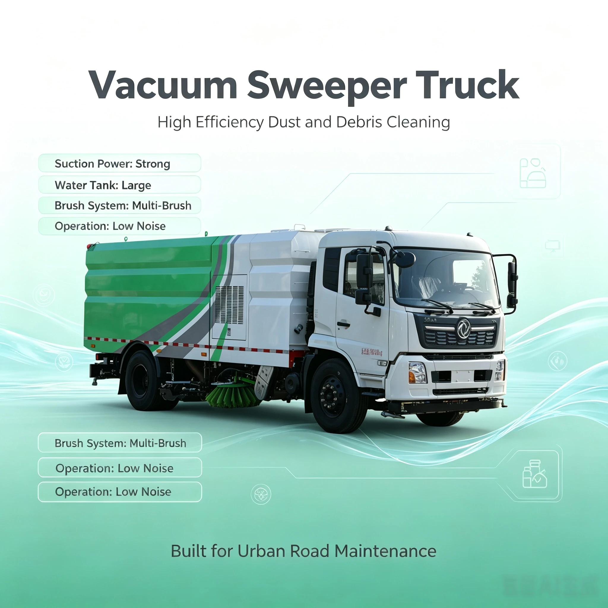 CLW5180TXSD6 Vehículo lavapisos y barredoras de Tianjin Dongfeng con bomba de engranaje del motor 18000kg Origen Hubei 1 año de garantía